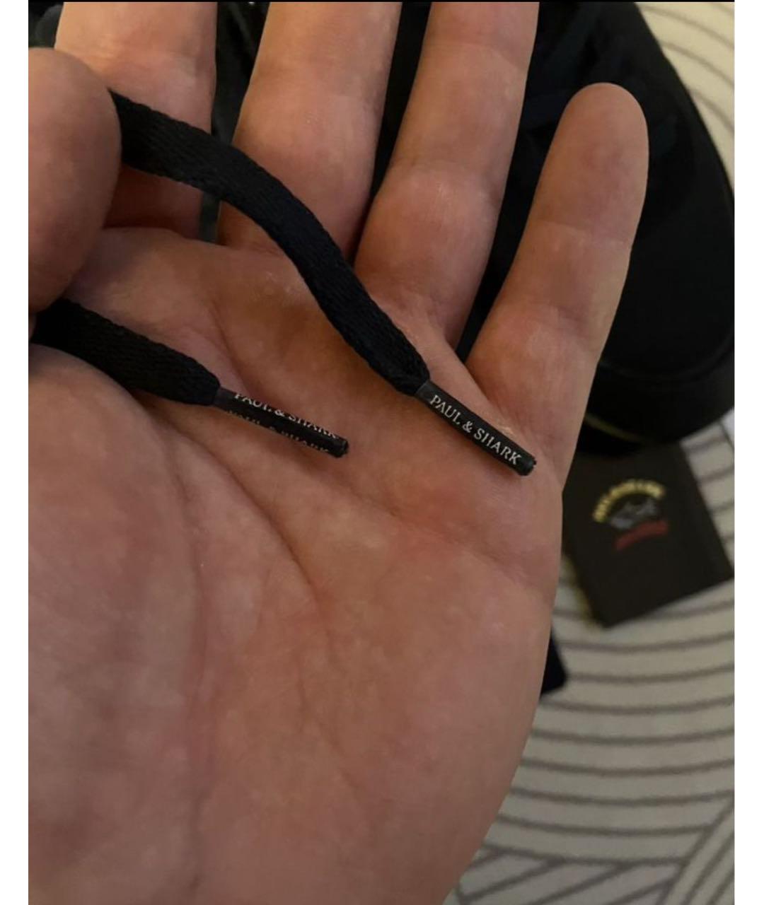 PAUL & SHARK Темно-синие кожаные низкие кроссовки / кеды, фото 7