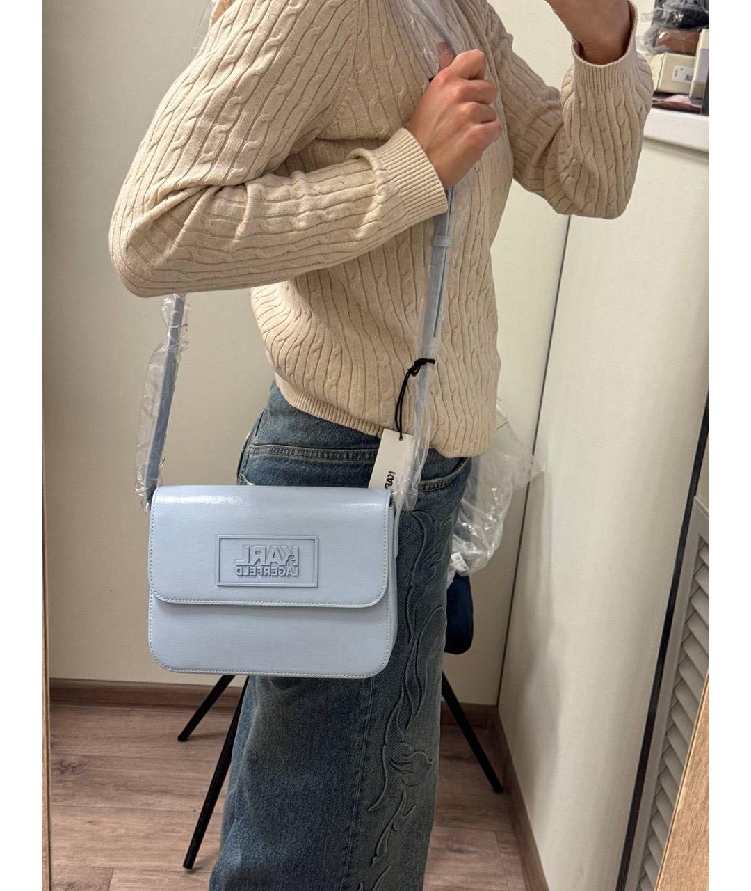 KARL LAGERFELD Голубая сумка через плечо, фото 3