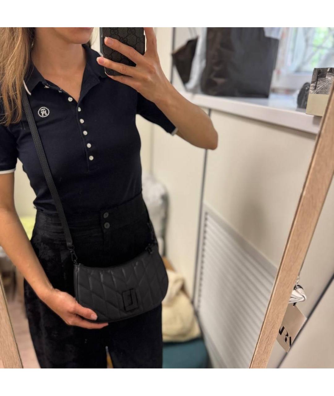 KARL LAGERFELD Черная кожаная сумка через плечо, фото 6