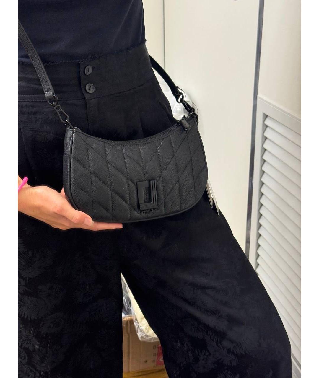 KARL LAGERFELD Черная кожаная сумка через плечо, фото 3