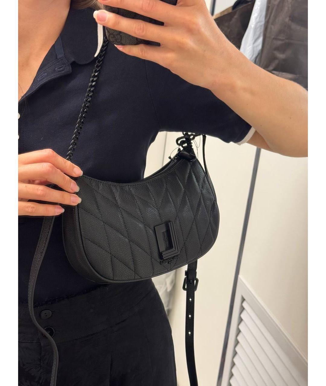 KARL LAGERFELD Черная кожаная сумка через плечо, фото 2