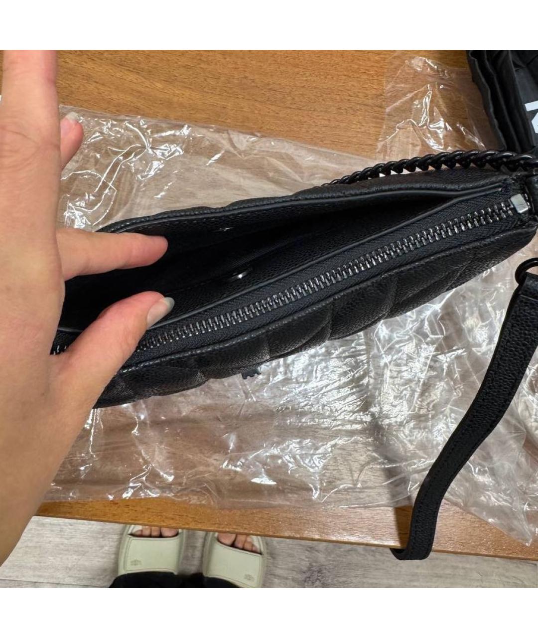 KARL LAGERFELD Черная кожаная сумка через плечо, фото 4