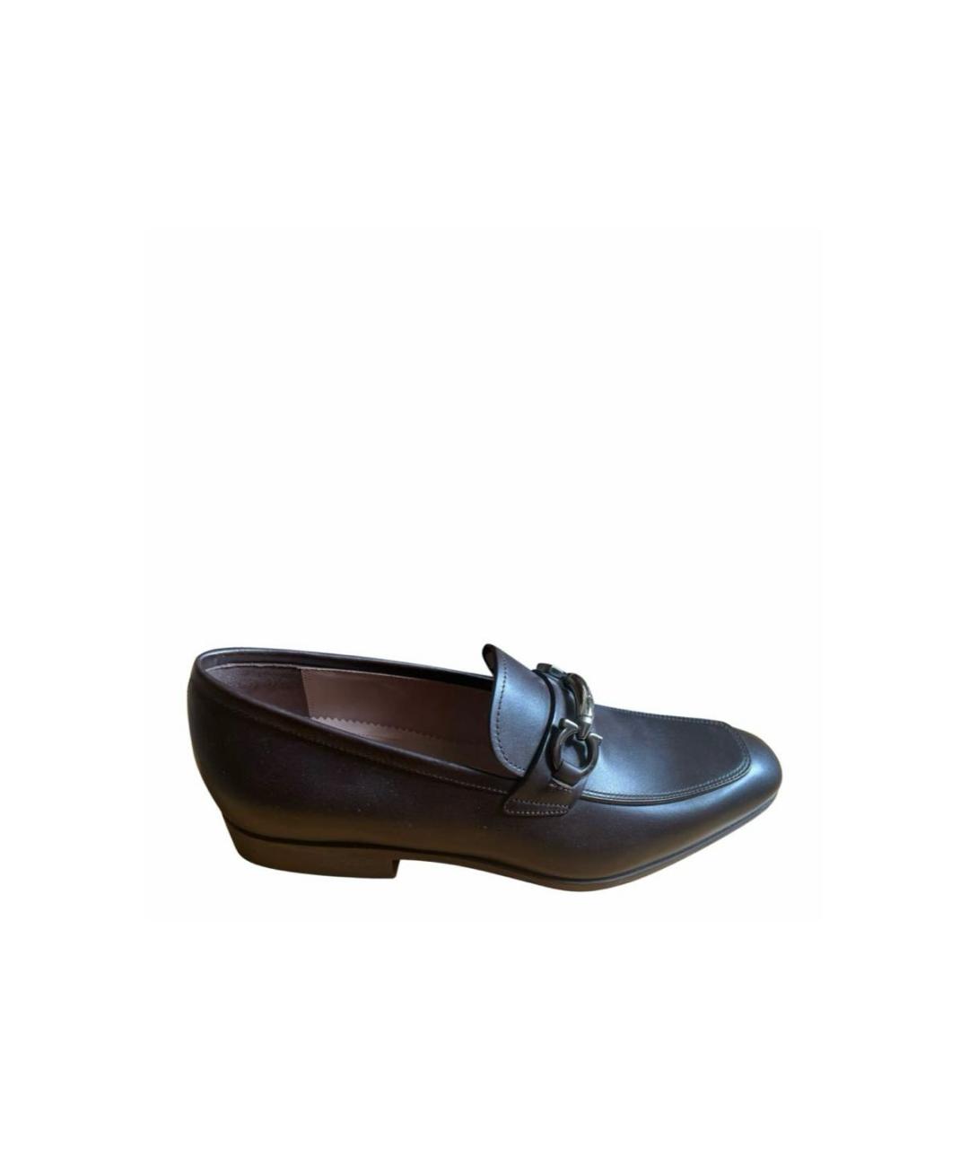 FERRAGAMO Коричневые кожаные лоферы, фото 6