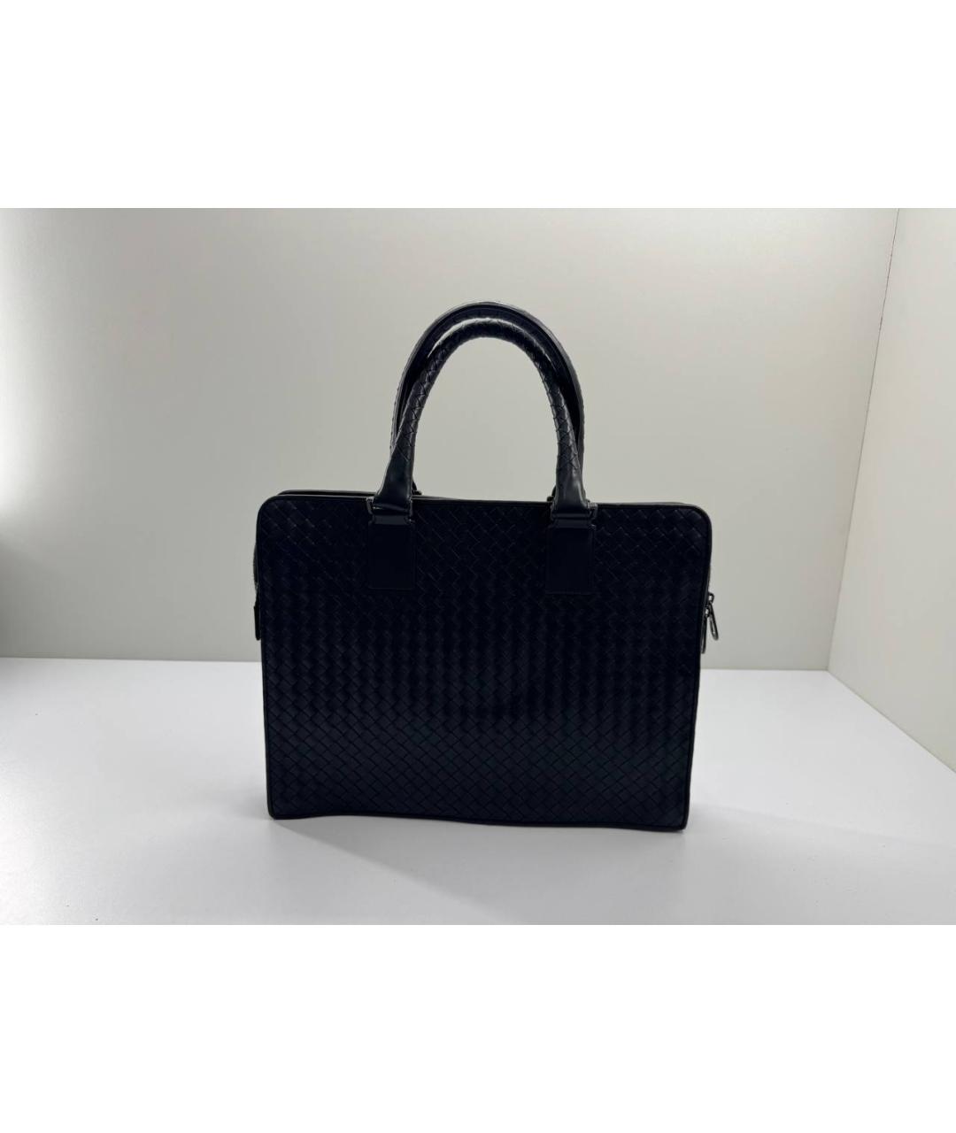 BOTTEGA VENETA Черный кожаный портфель, фото 10