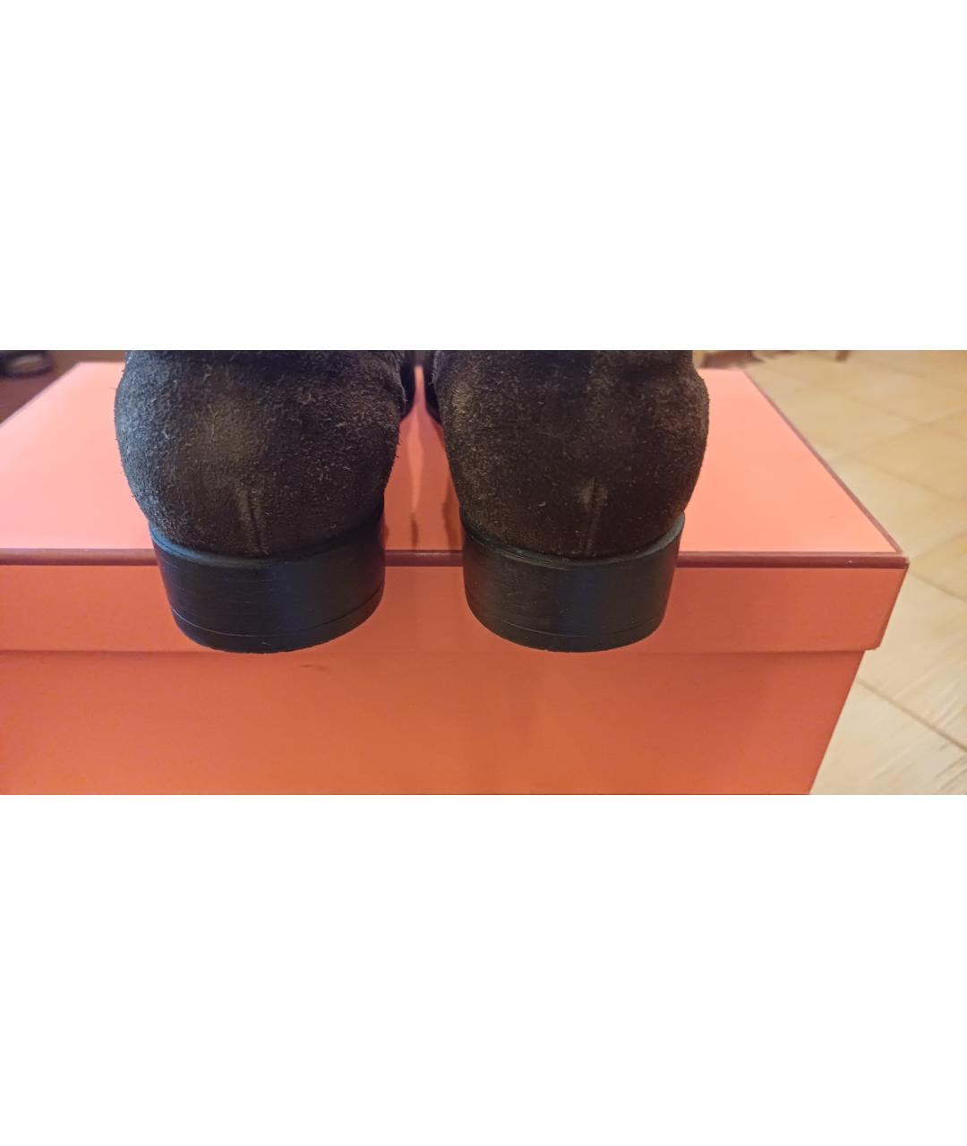 SANTONI Хаки замшевые ботинки, фото 9