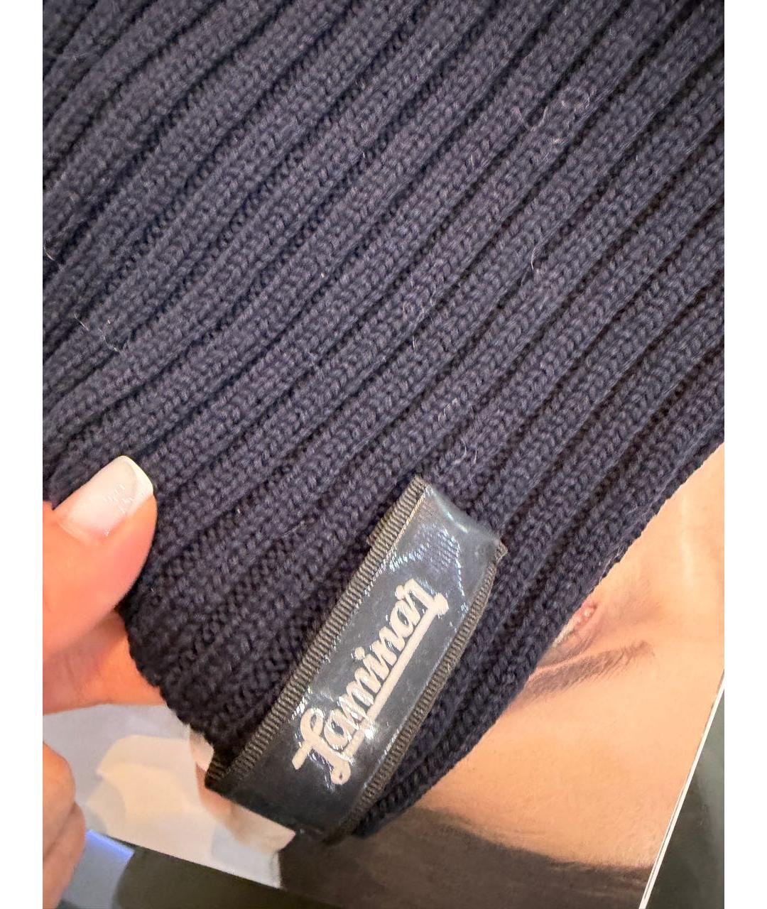 HERNO Темно-синяя шерстяная шапка, фото 4