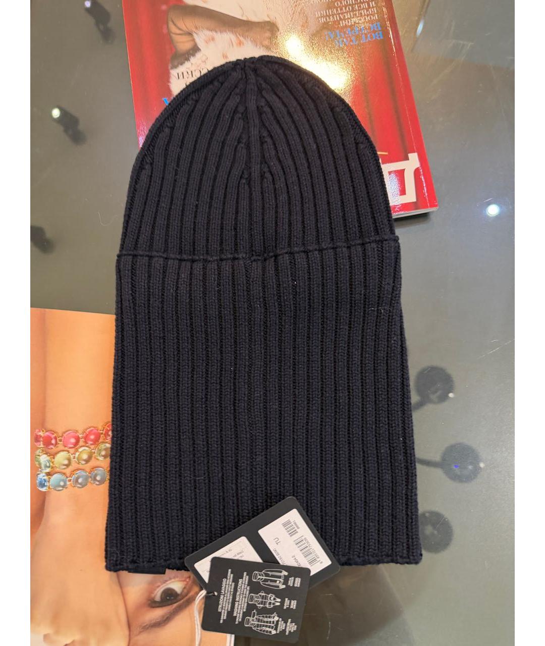 HERNO Темно-синяя шерстяная шапка, фото 3