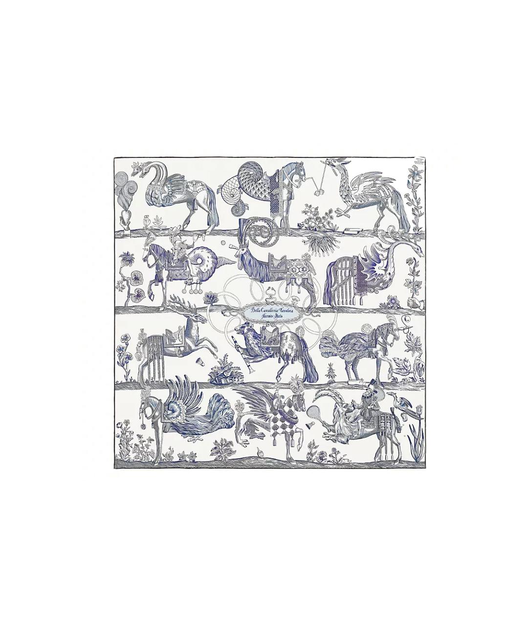 HERMES Мульти шелковый шарф, фото 3