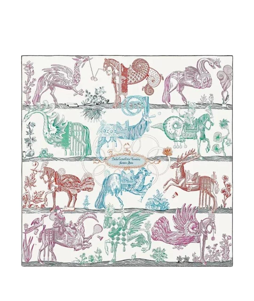 HERMES Мульти шелковый шарф, фото 1