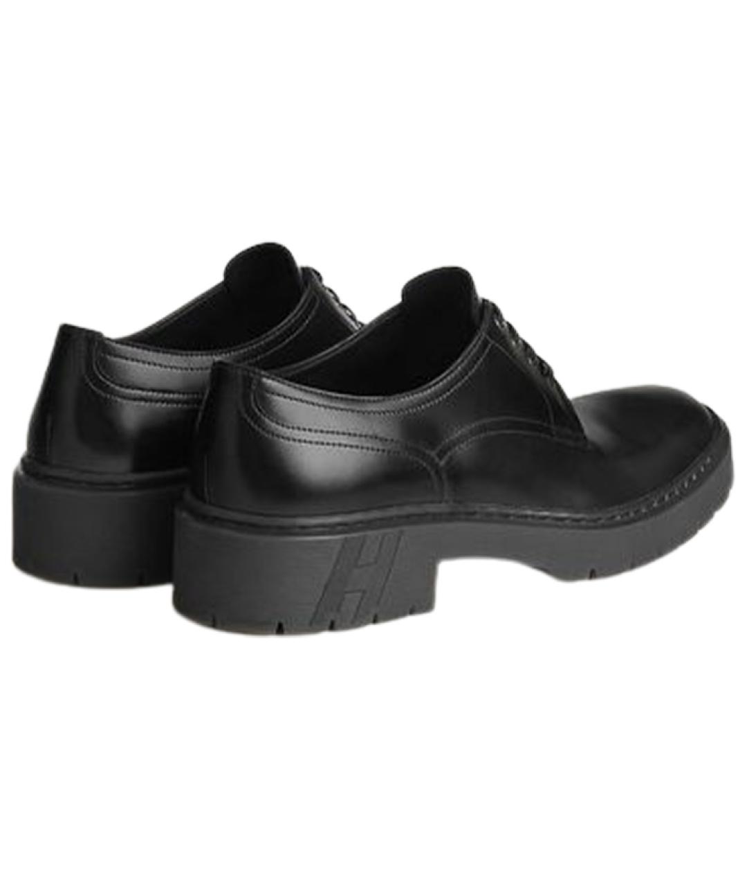 HERMES Черные кожаные лоферы, фото 5