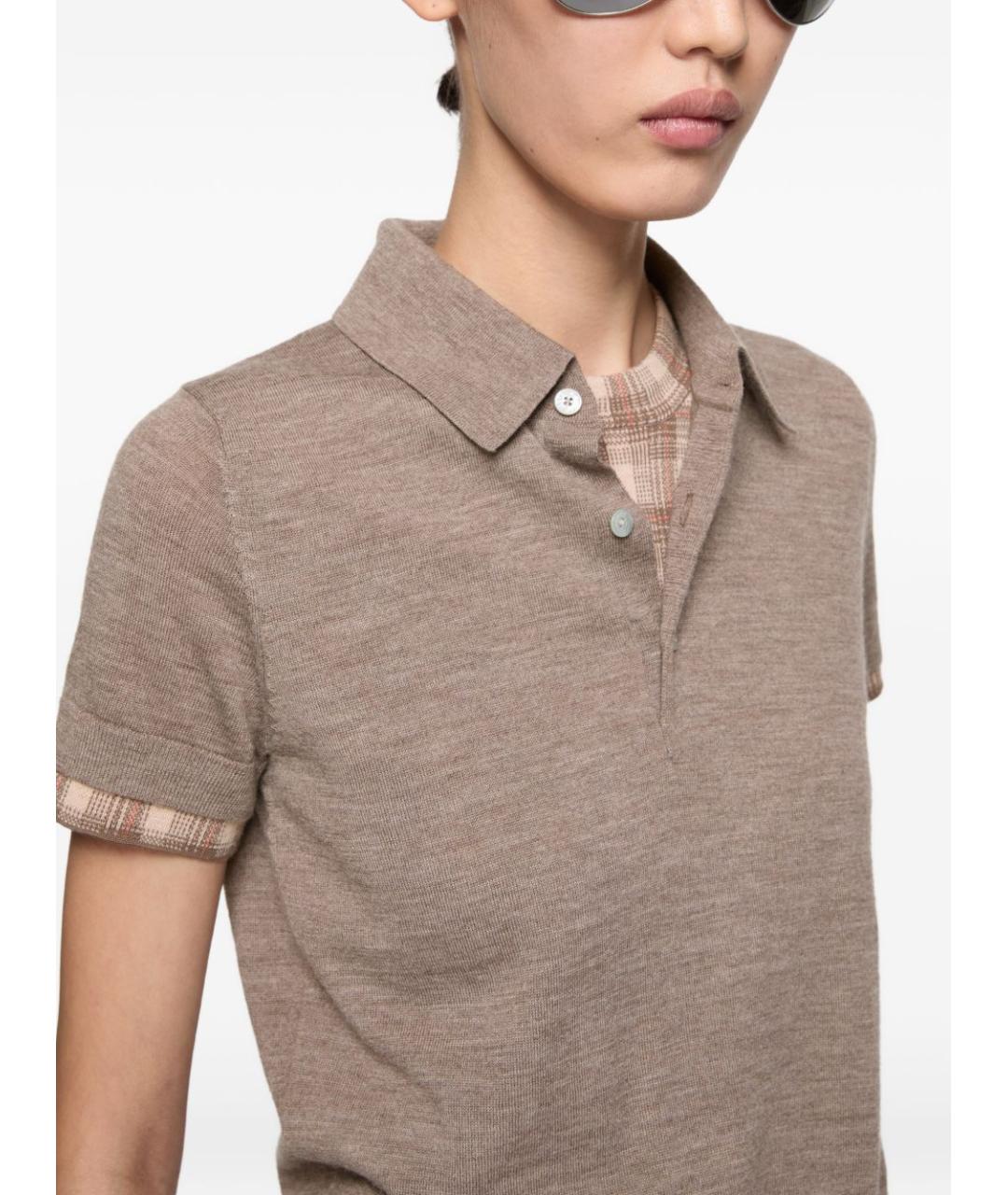 ACNE STUDIOS Коричневая шерстяная футболка, фото 4