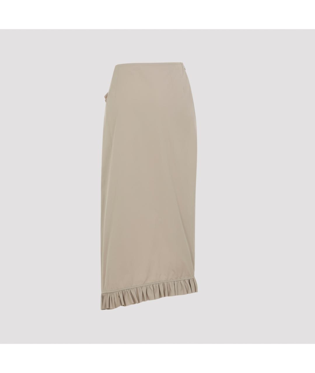 DRIES VAN NOTEN Бежевая хлопковая юбка миди, фото 3