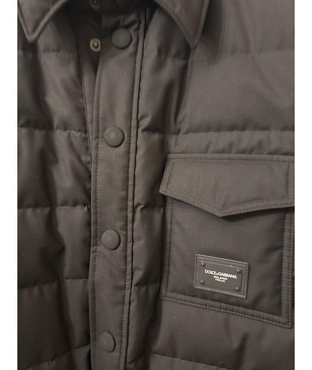 DOLCE&GABBANA Черный полиэстеровый пуховик, фото 4