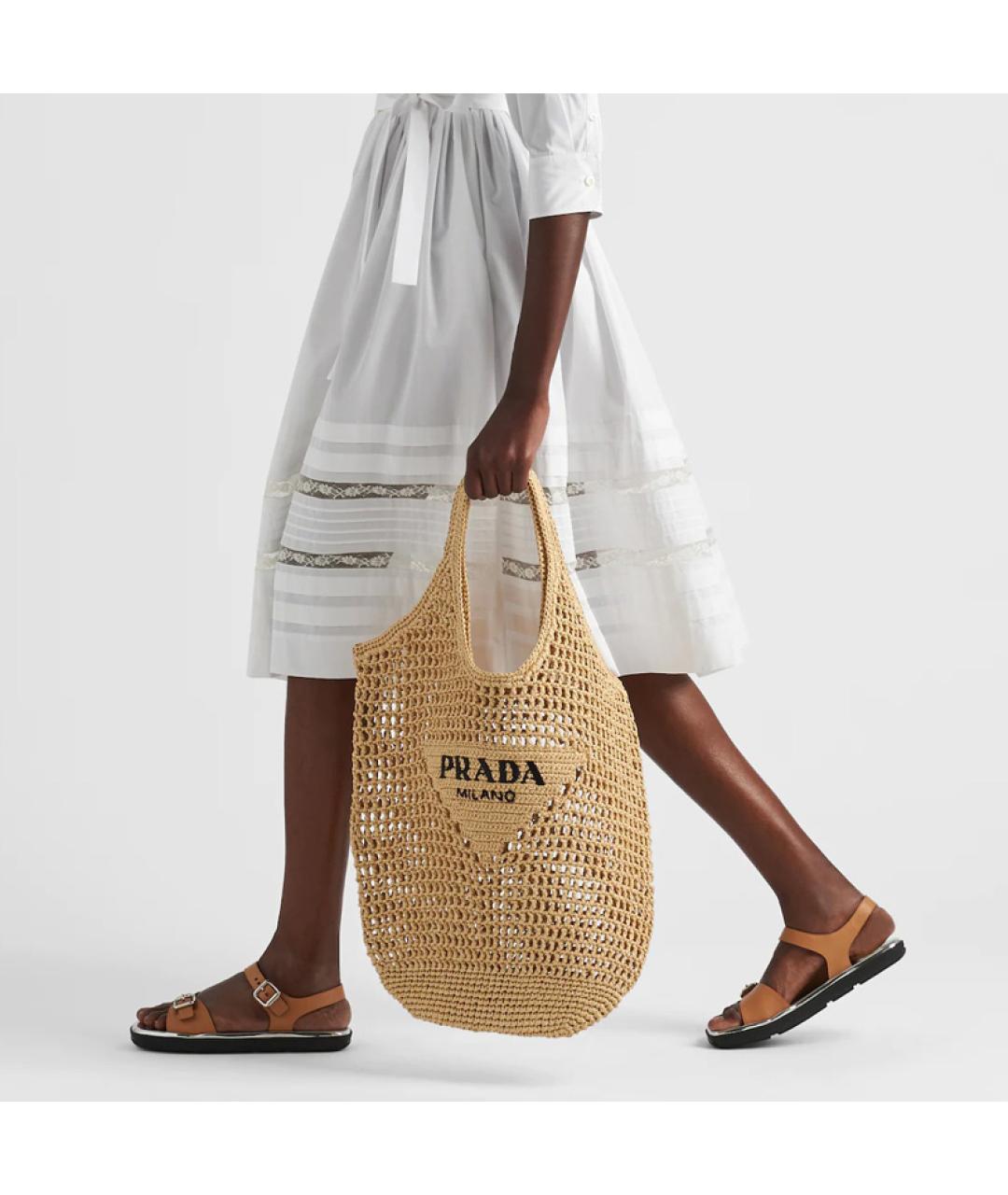 PRADA Бежевая сумка тоут, фото 5