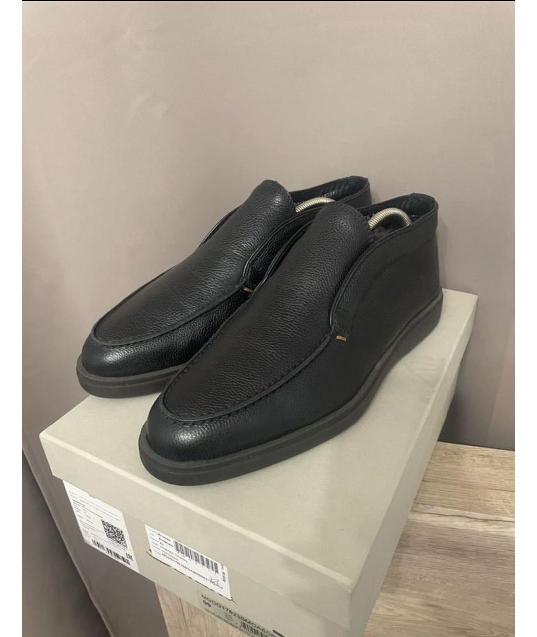 SANTONI Черные кожаные лоферы, фото 2