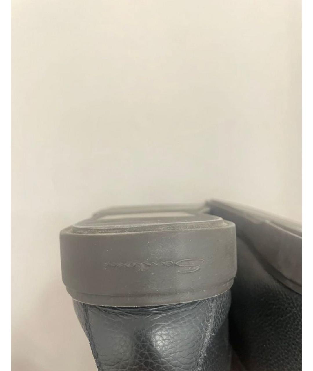 SANTONI Черные кожаные лоферы, фото 5