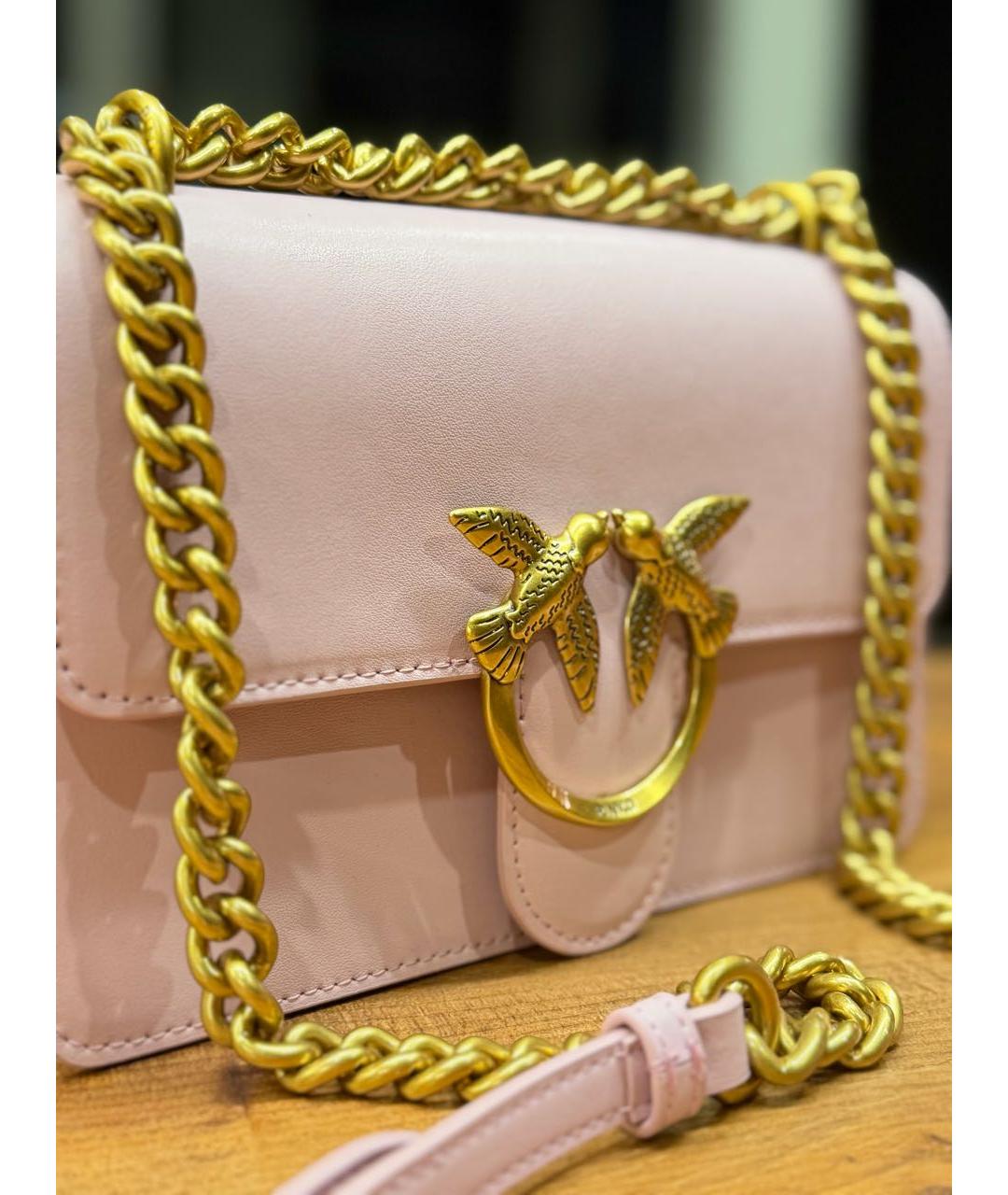 PINKO Розовая кожаная сумка через плечо, фото 2