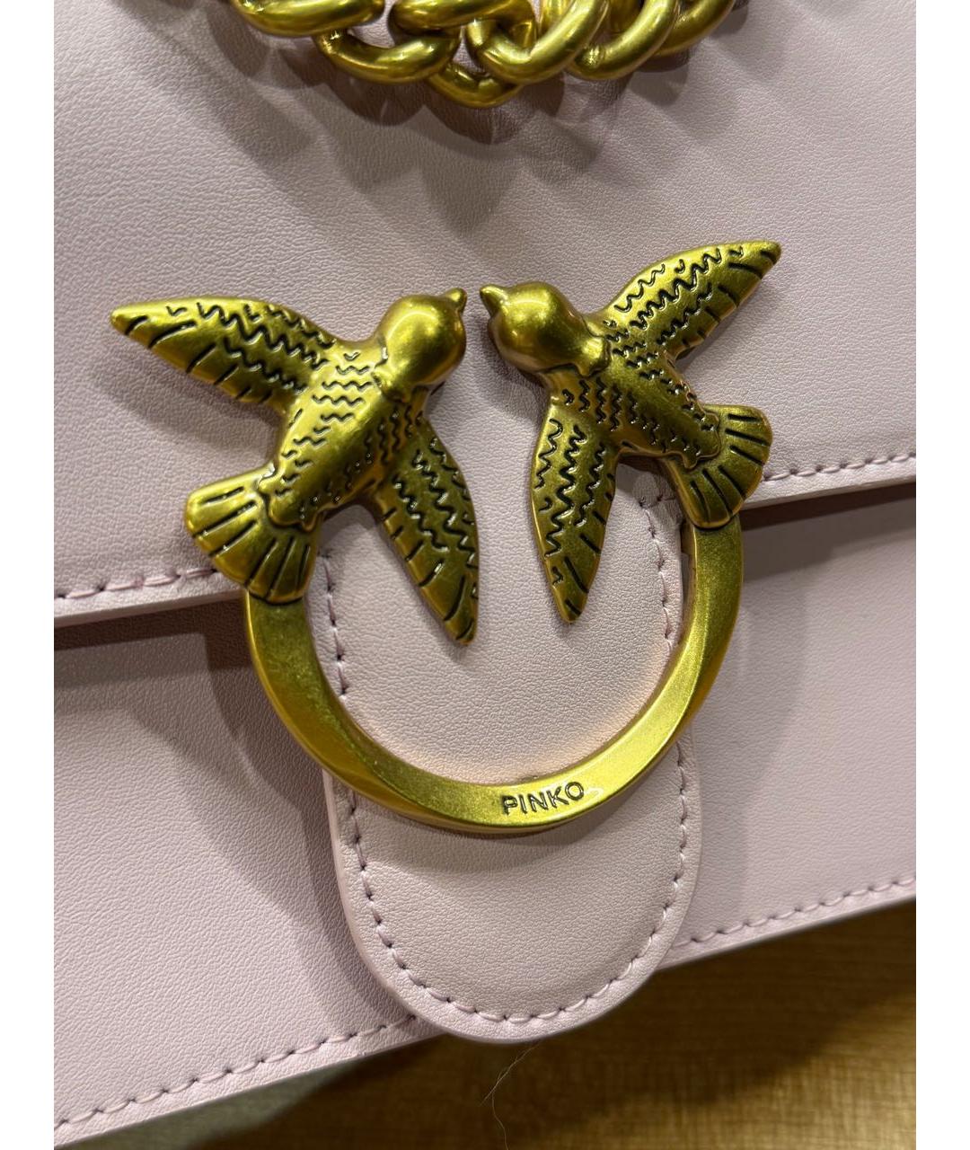 PINKO Розовая кожаная сумка через плечо, фото 4