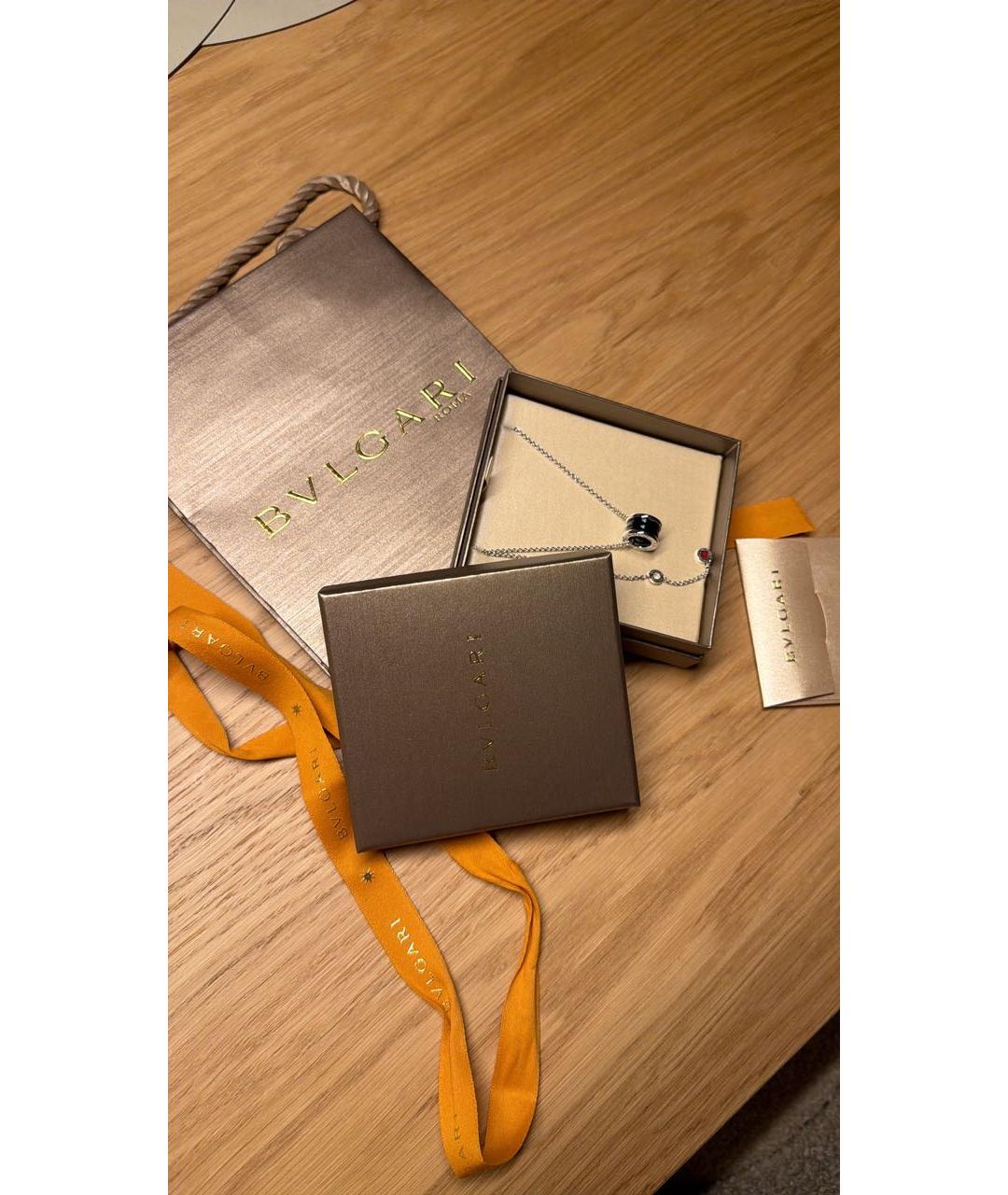 BVLGARI Черная серебряная подвеска, фото 2