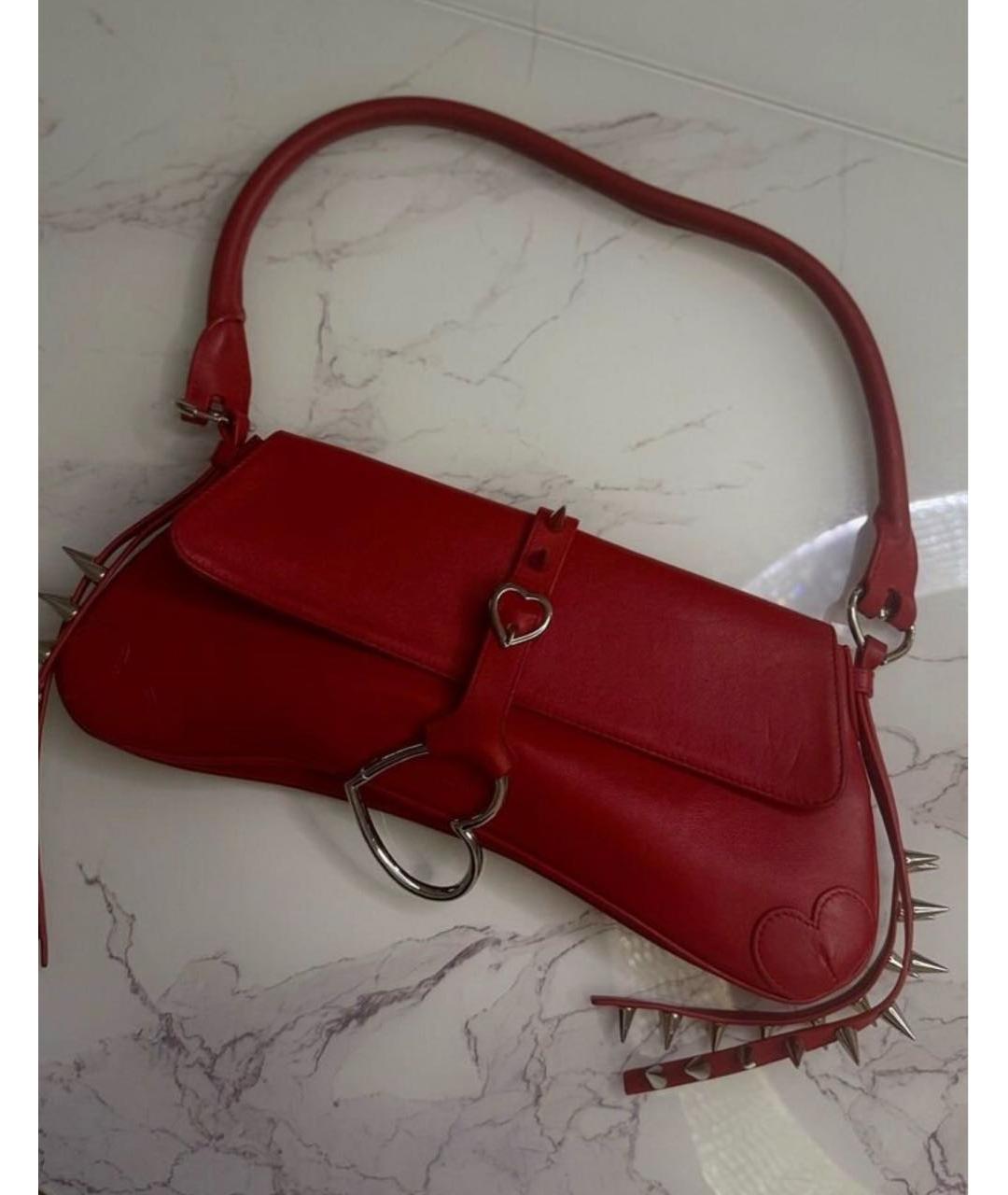 ABRA Красная кожаная сумка через плечо, фото 4