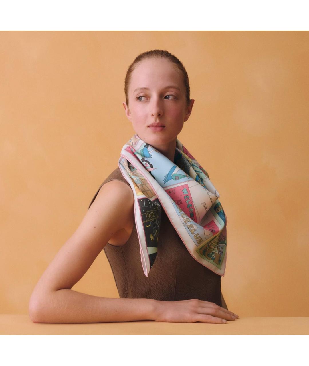 HERMES Мульти шелковый платок, фото 3