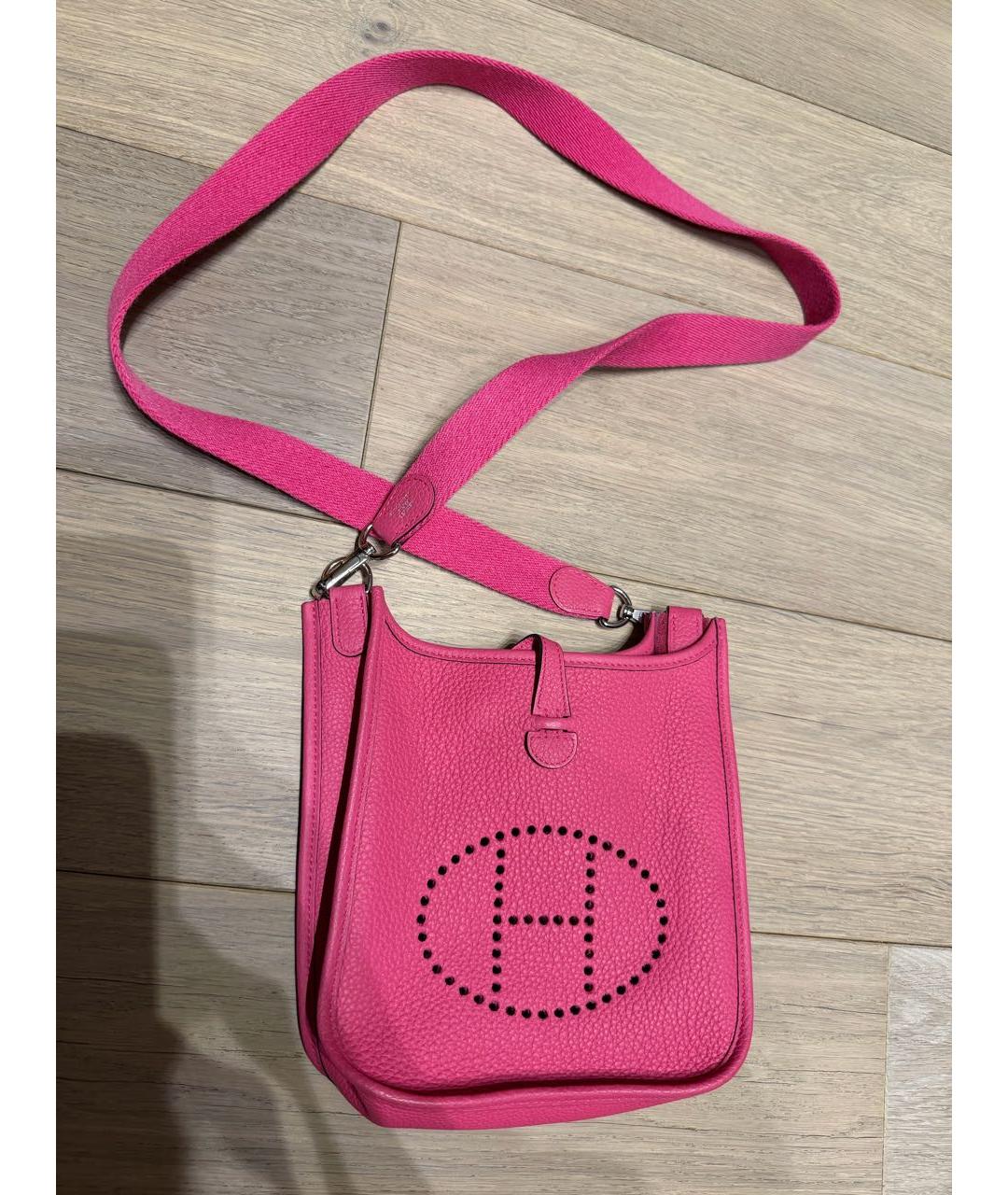 HERMES Розовая кожаная сумка через плечо, фото 5