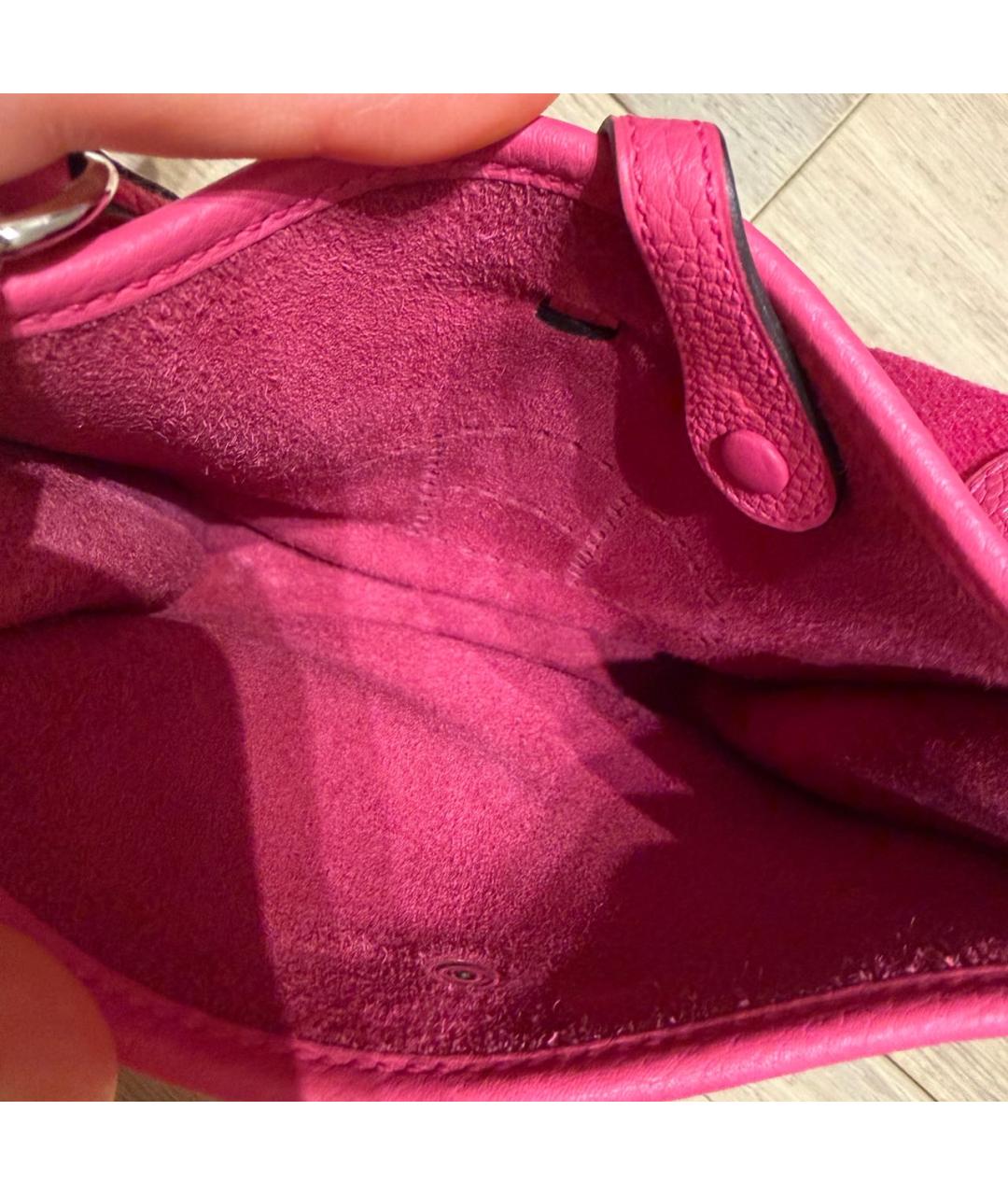 HERMES Розовая кожаная сумка через плечо, фото 4