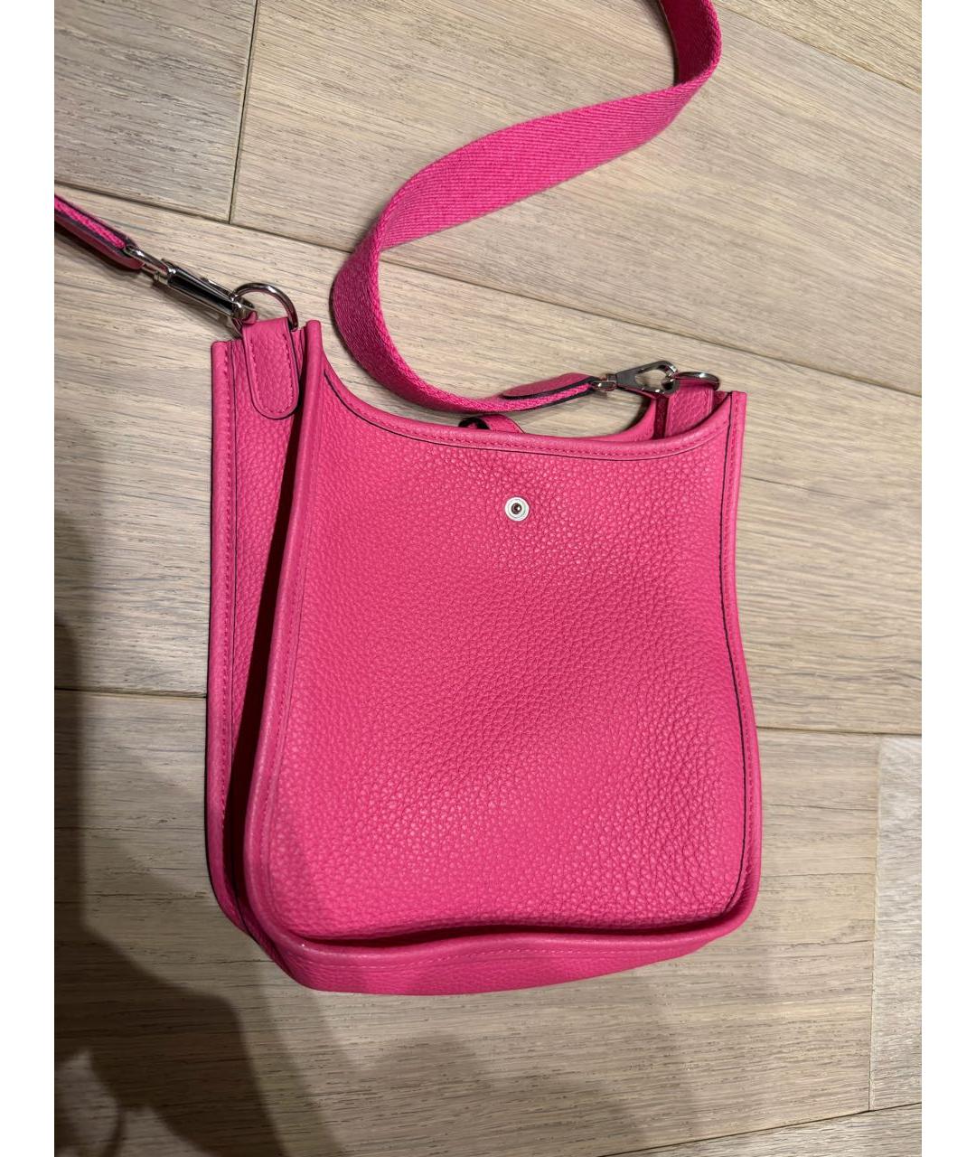 HERMES Розовая кожаная сумка через плечо, фото 2