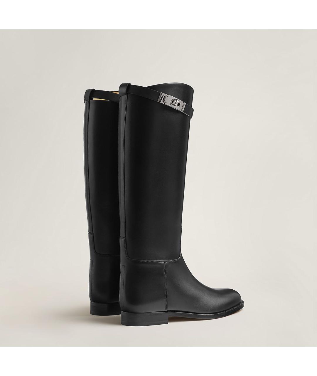 HERMES Черные кожаные сапоги, фото 3