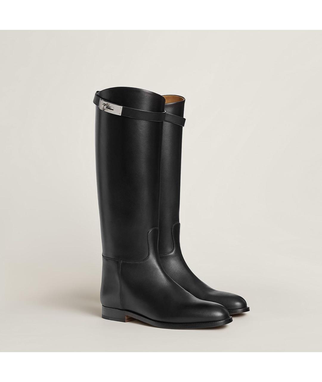 HERMES Черные кожаные сапоги, фото 2