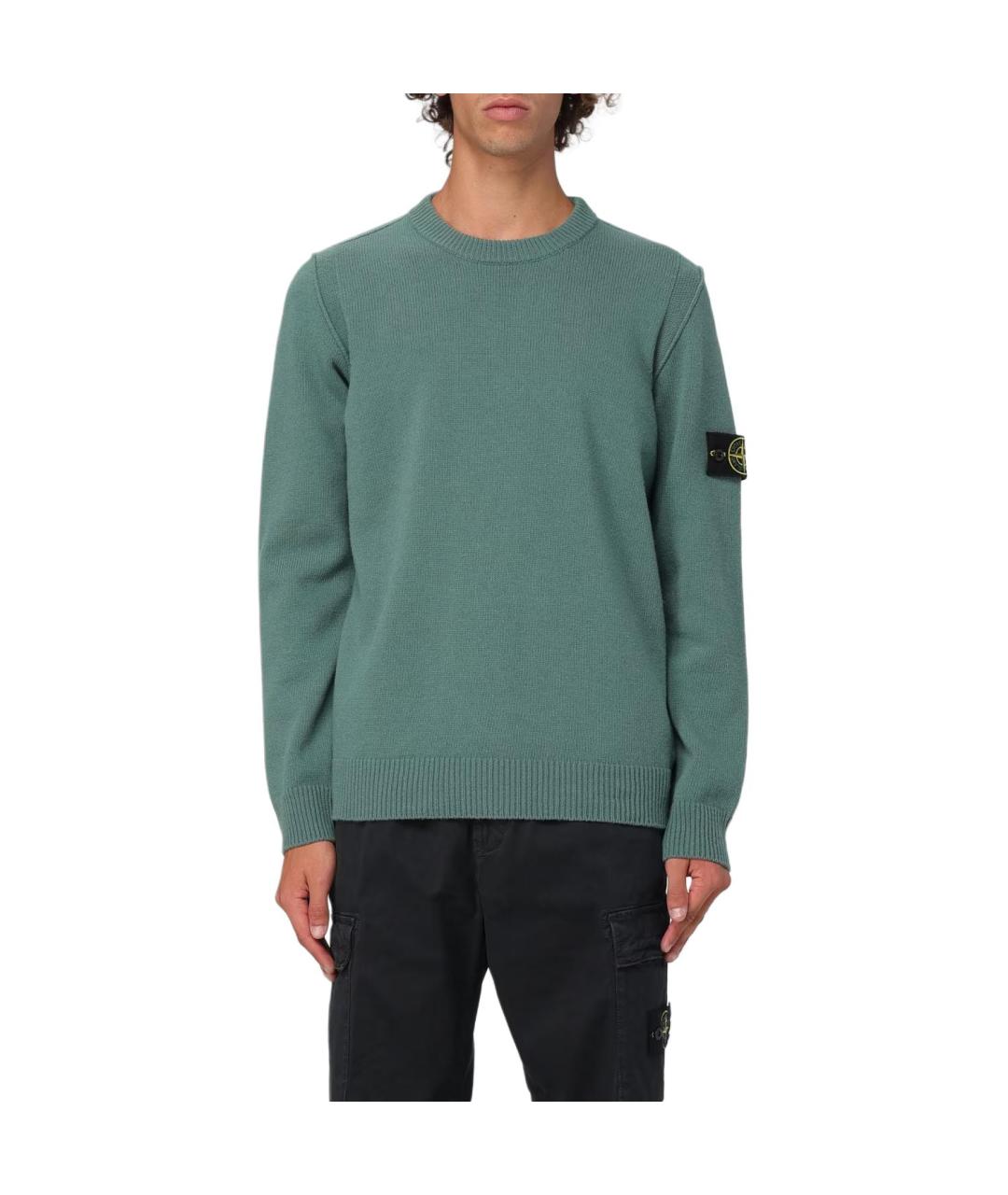 STONE ISLAND Зеленый джемпер / свитер, фото 4
