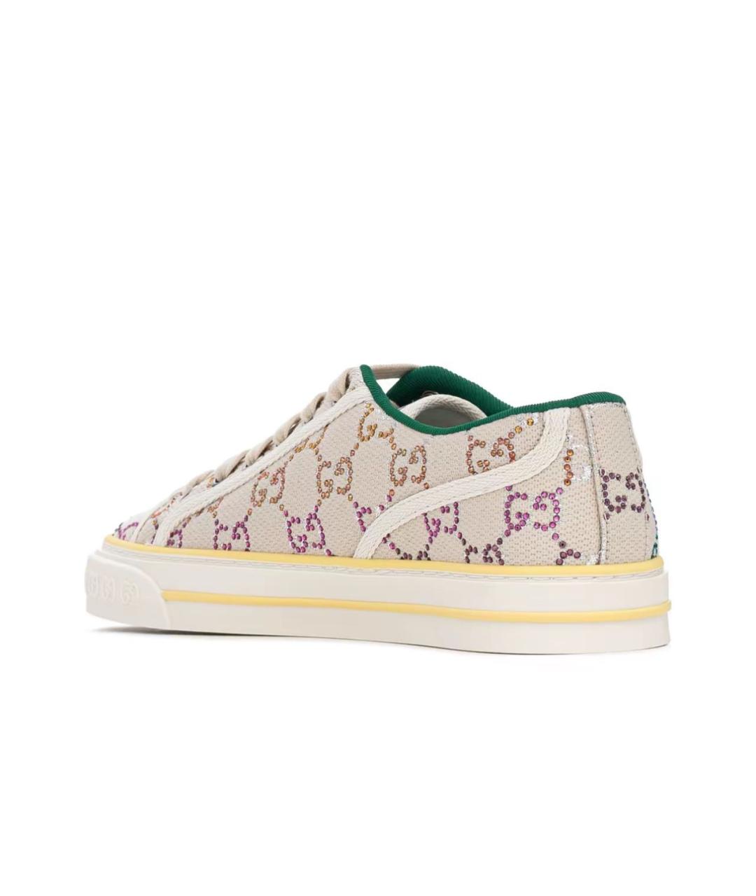 GUCCI Бежевые текстильные кеды, фото 4