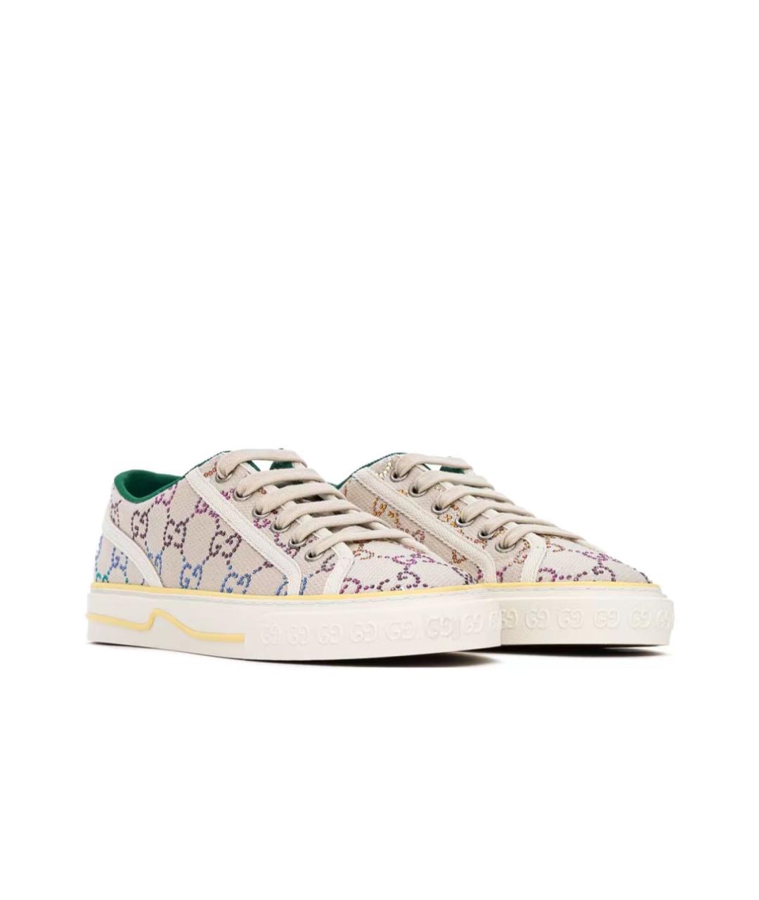 GUCCI Бежевые текстильные кеды, фото 3