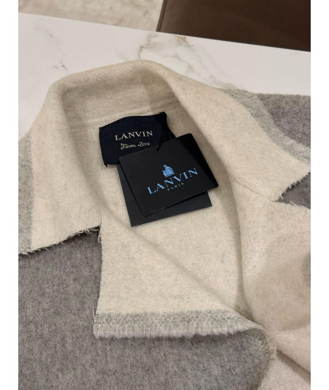 LANVIN Серое шерстяное пальто, фото 4