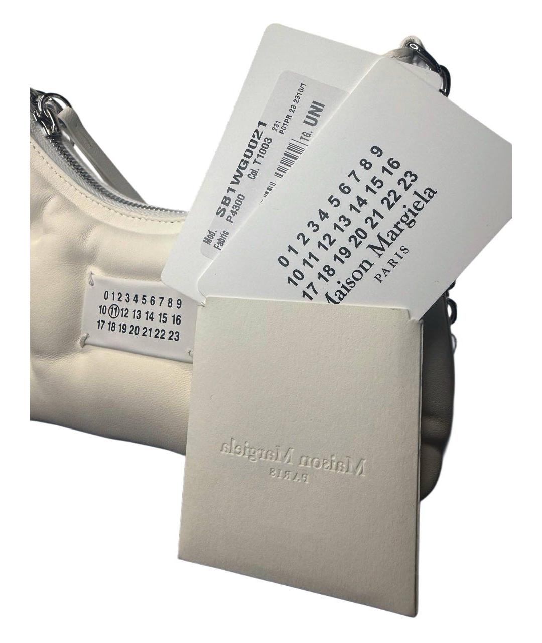 MAISON MARGIELA Белая кожаная сумка через плечо, фото 4