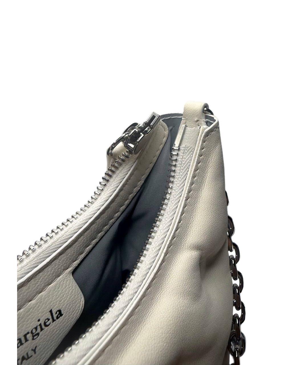 MAISON MARGIELA Белая кожаная сумка через плечо, фото 6