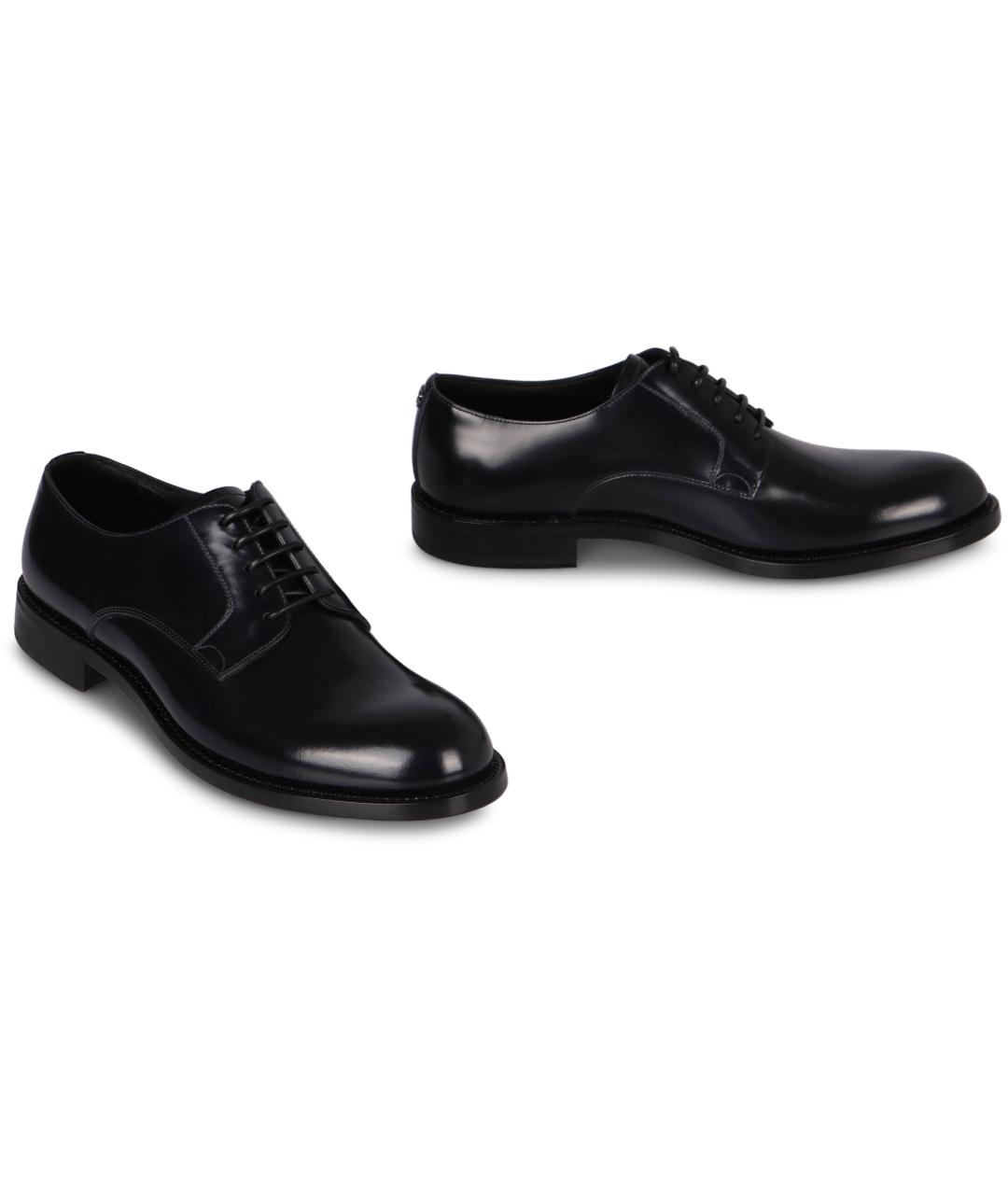 DOLCE&GABBANA Черные кожаные туфли, фото 3