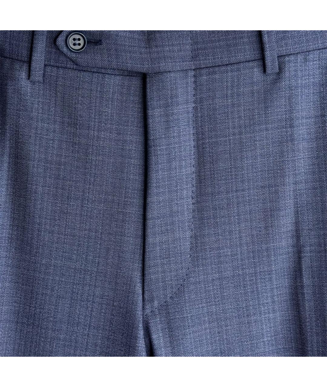 CANALI Синие шерстяные классические брюки, фото 3
