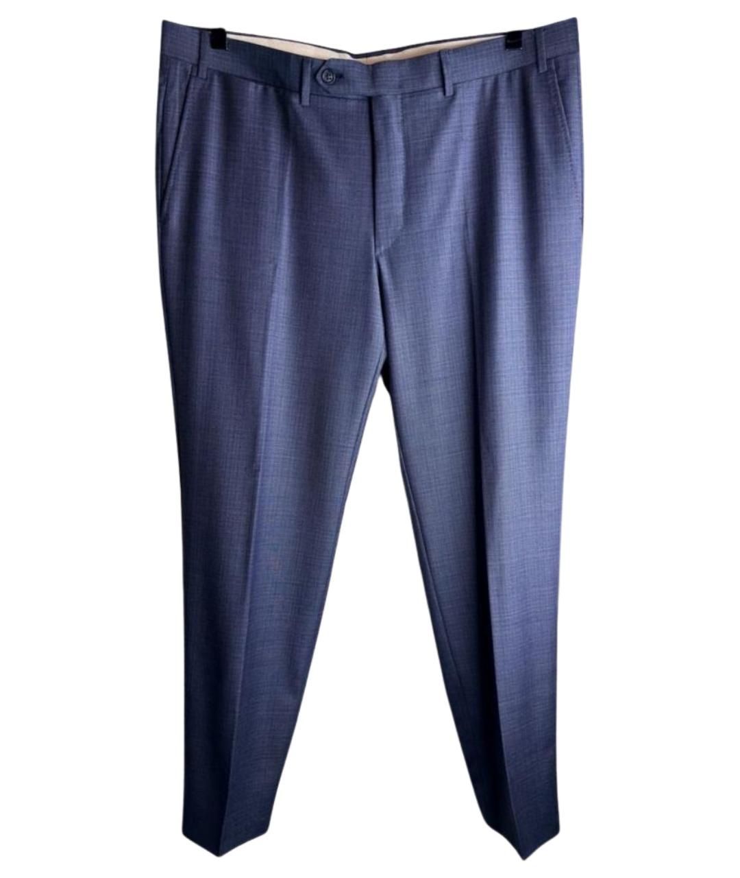 CANALI Синие шерстяные классические брюки, фото 10