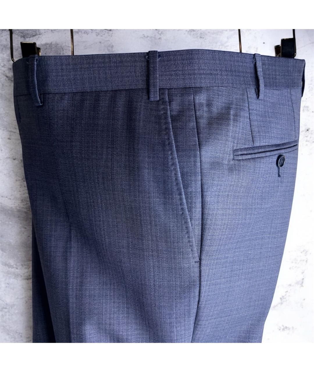CANALI Синие шерстяные классические брюки, фото 8
