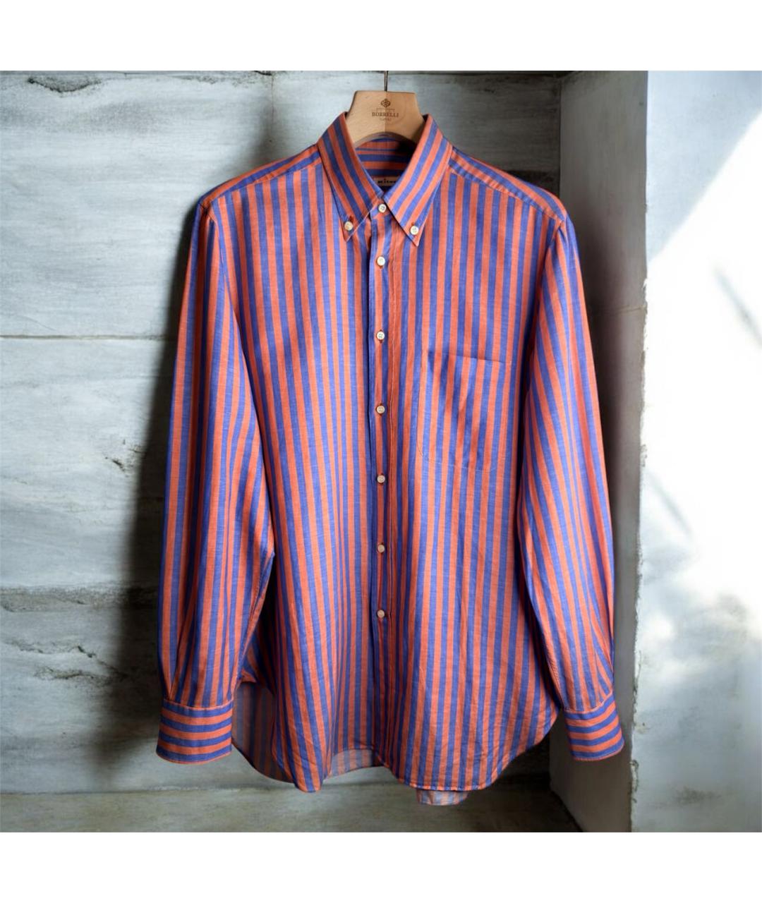 KITON Мульти льняная классическая рубашка, фото 9