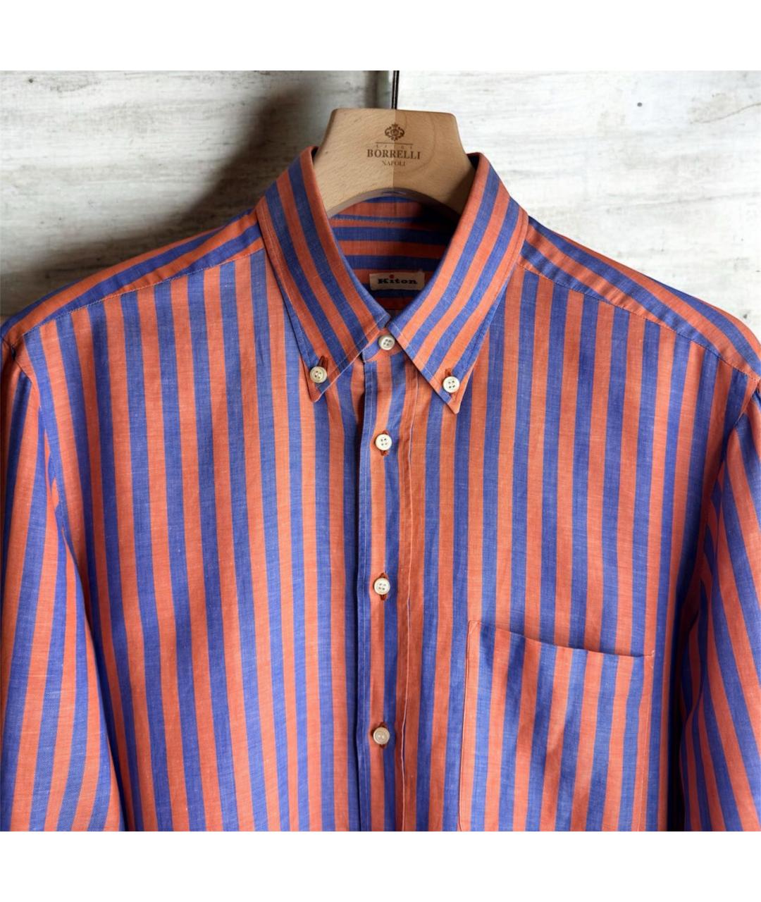 KITON Мульти льняная классическая рубашка, фото 2