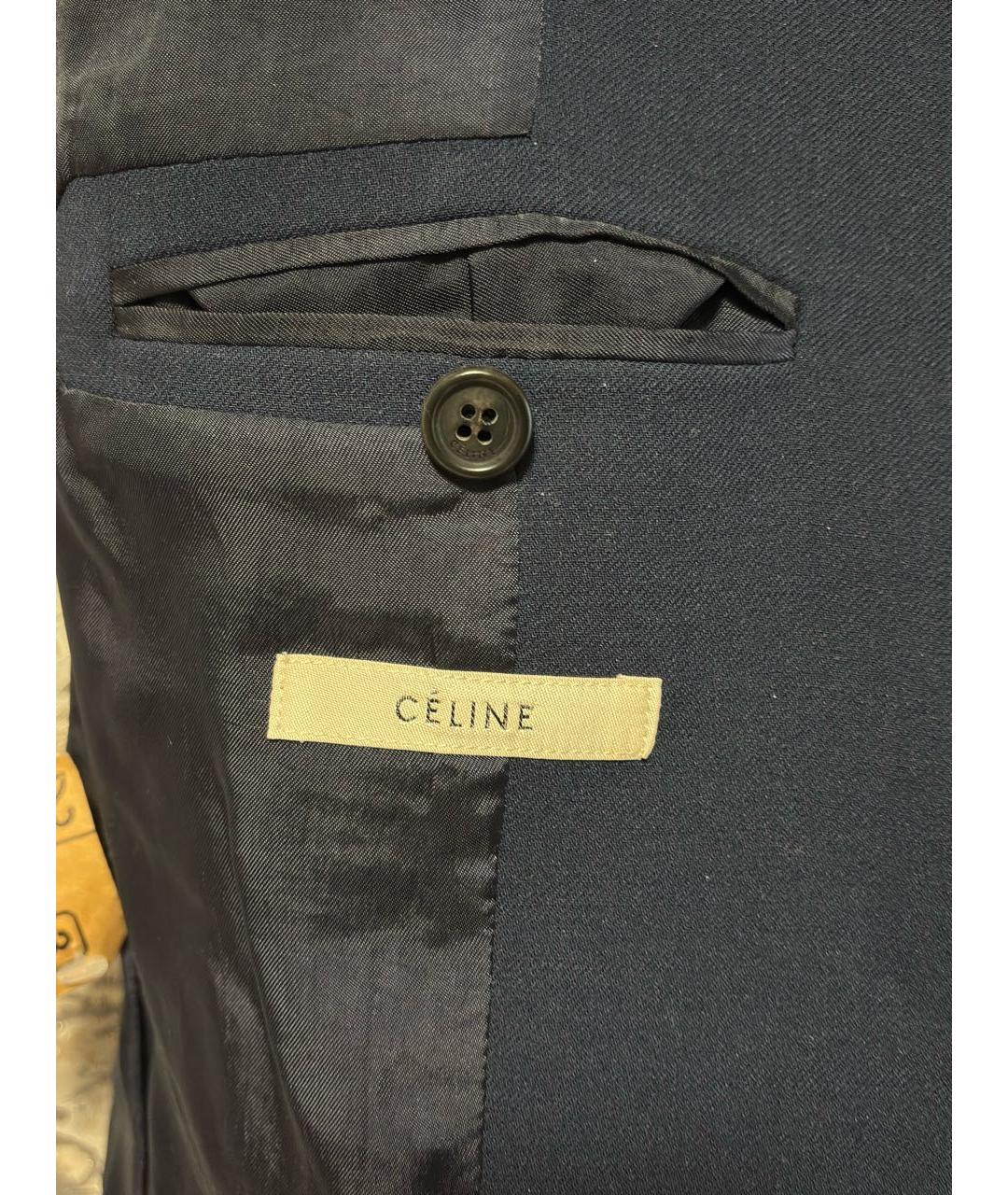 CELINE Темно-синий шерстяной жакет/пиджак, фото 5