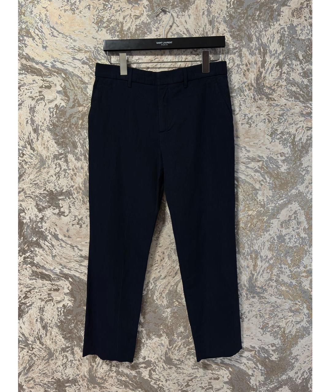 PRADA Темно-синие шерстяные прямые брюки, фото 8