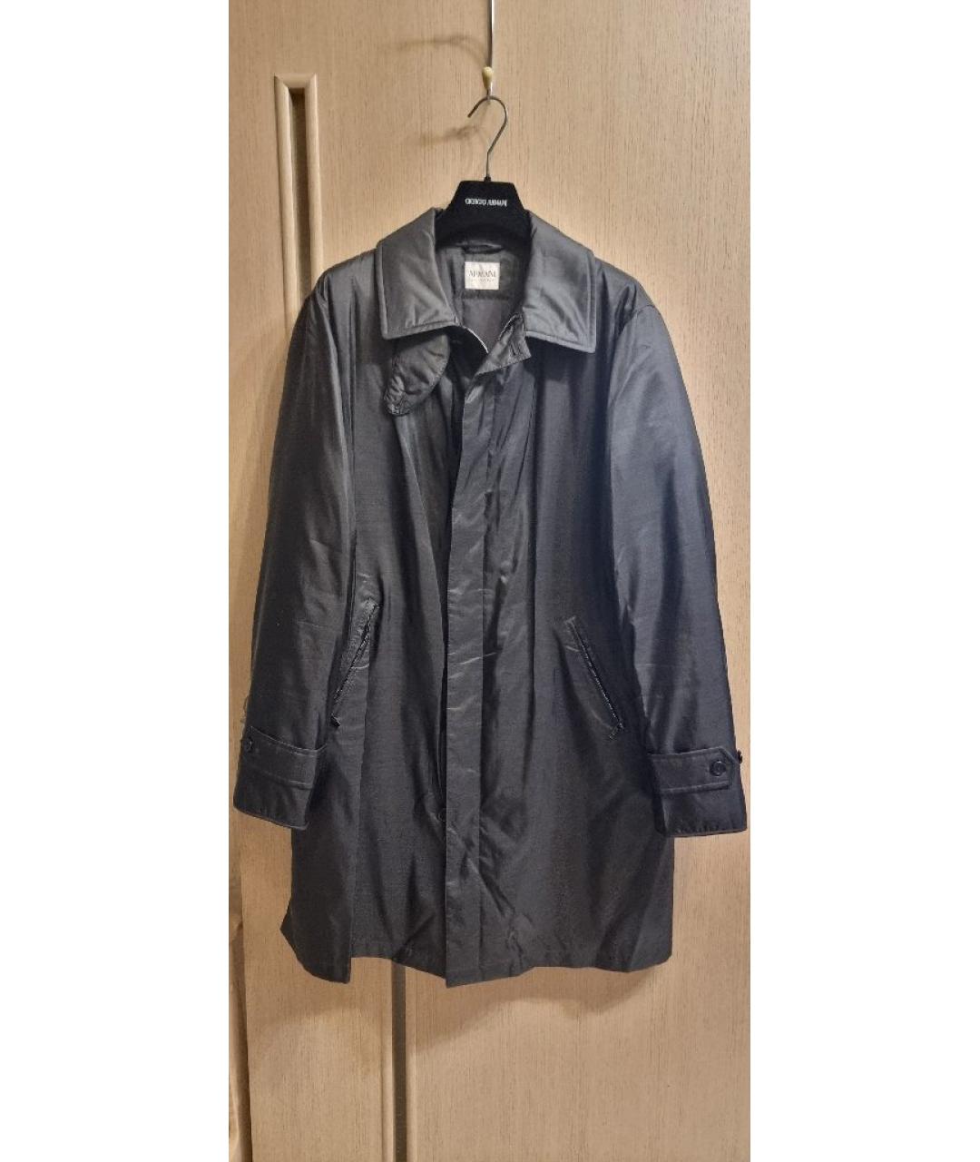 ARMANI COLLEZIONI Черный полиэстеровый пуховик, фото 5