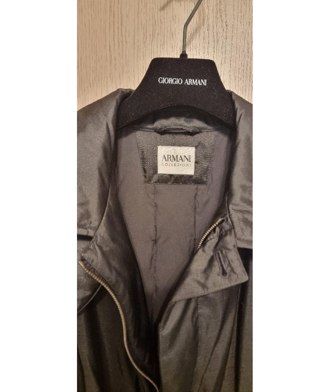 ARMANI COLLEZIONI Черный полиэстеровый пуховик, фото 2