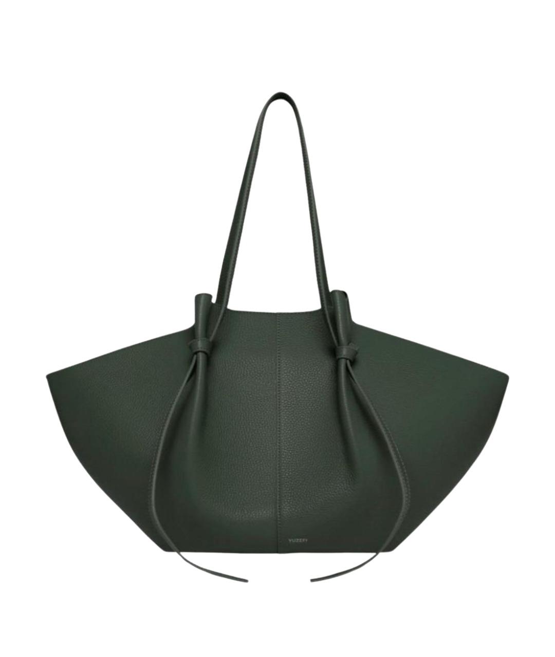 YUZEFI Зеленая кожаная сумка тоут, фото 1