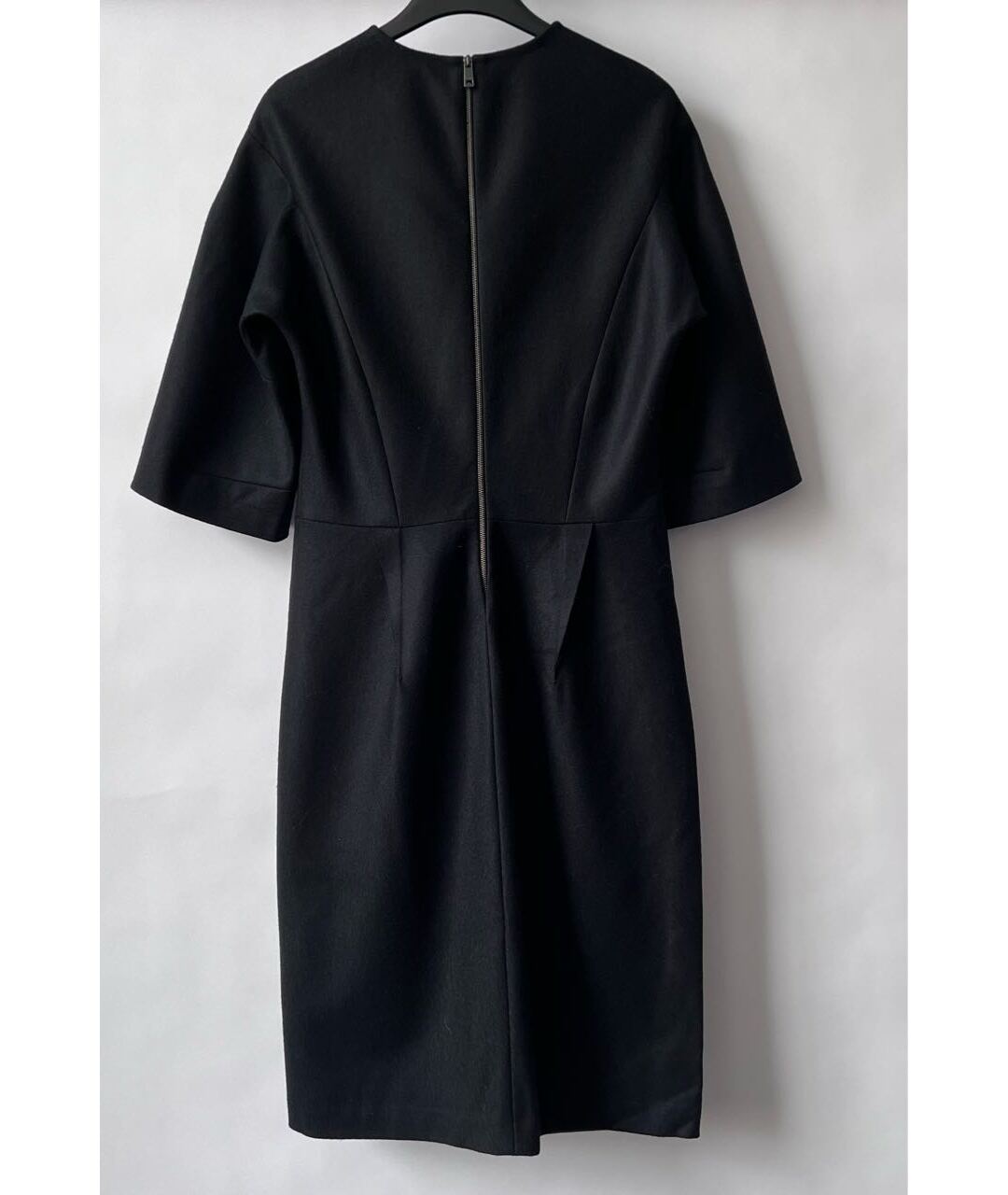 JIL SANDER Темно-синее шерстяное повседневное платье, фото 2