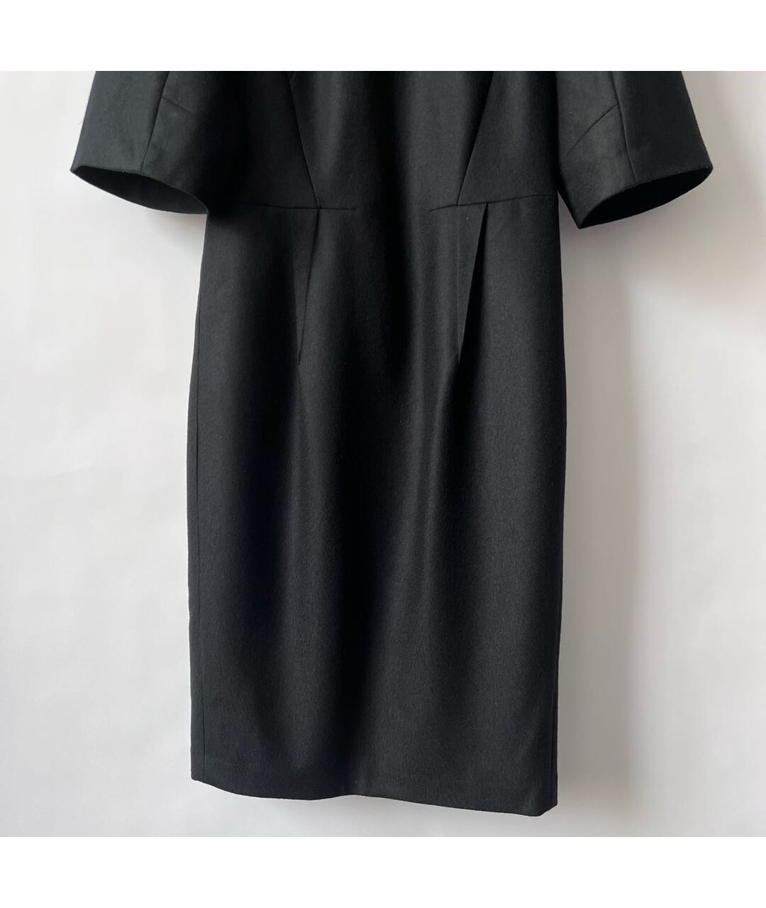 JIL SANDER Темно-синее шерстяное повседневное платье, фото 6