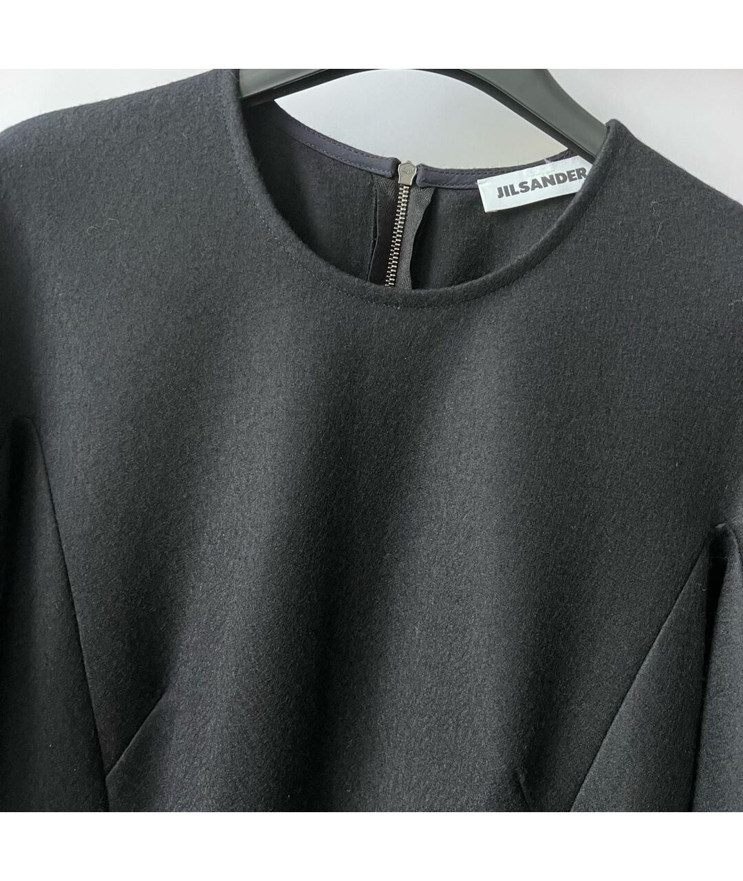 JIL SANDER Темно-синее шерстяное повседневное платье, фото 3